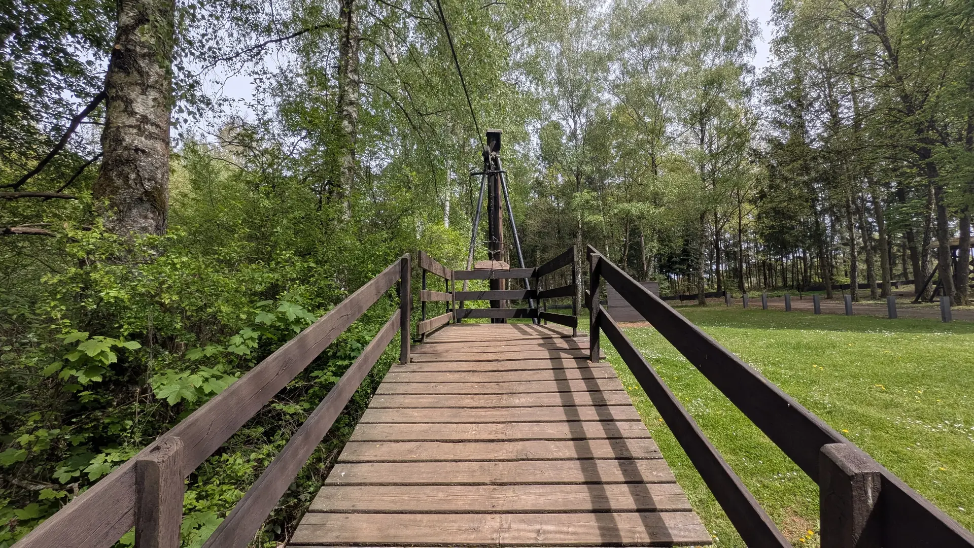 Spielbereich mit Seilbahn an der Grillhütte Gute Hoffnung Münster